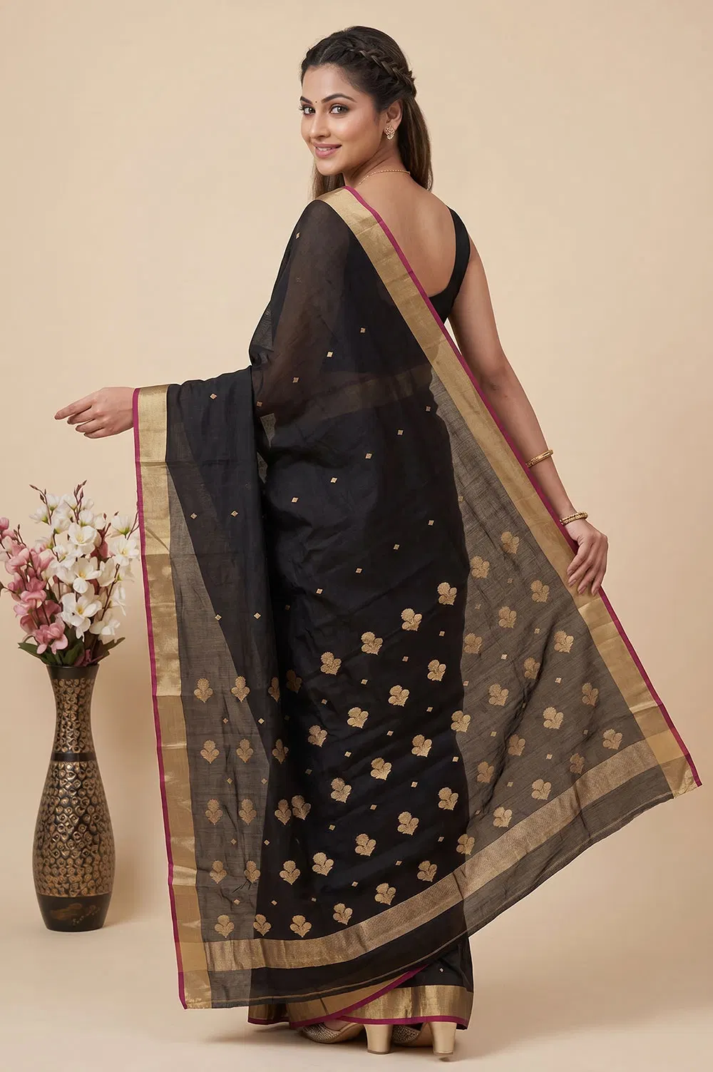 Chanderi Handloom Cotton-Silk Saree