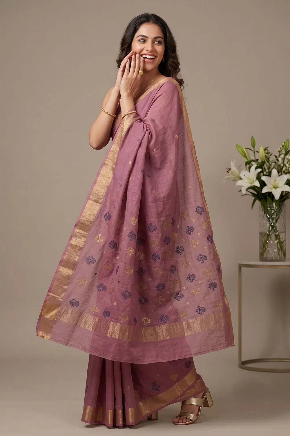 Chanderi Handloom Cotton-Silk Saree
