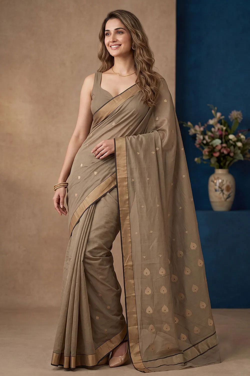 Chanderi Handloom Cotton-Silk Saree