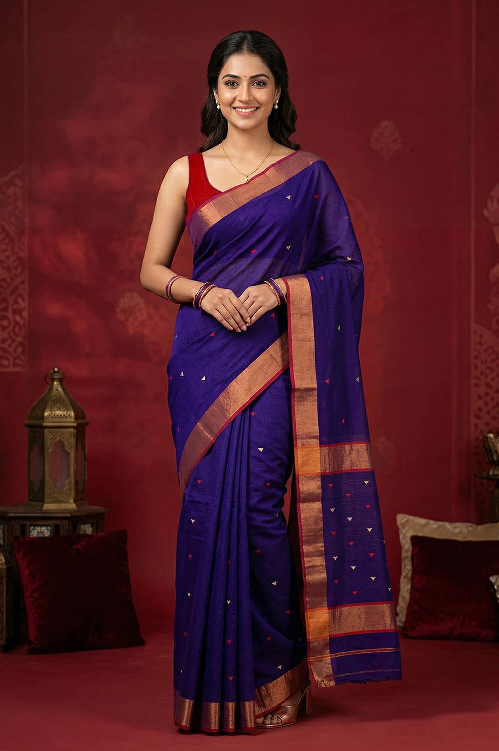 Maheshwar Handloom Cotton-Silk Saree