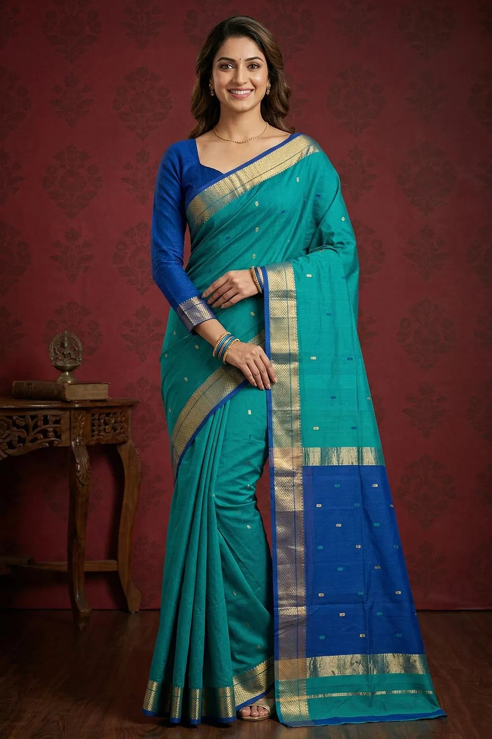 Maheshwar Handloom Cotton-Silk Saree