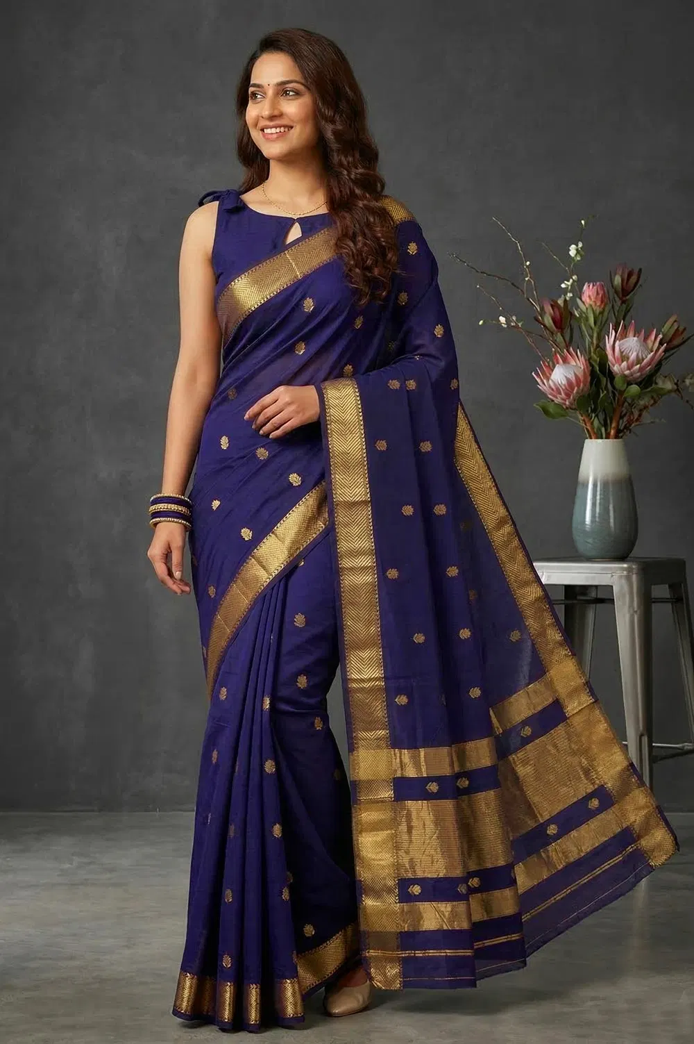 Maheshwar Handloom Cotton-Silk Saree