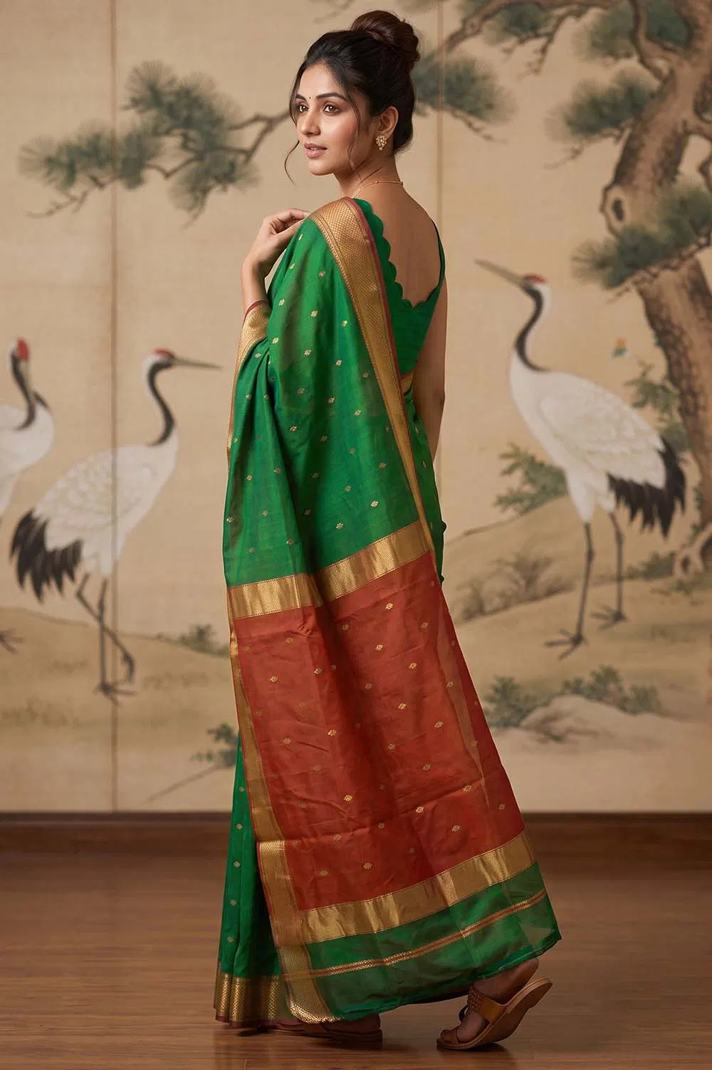 Maheshwar Handloom Cotton-Silk Saree