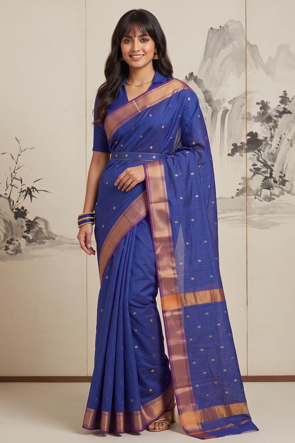 Maheshwar Handloom Cotton-Silk Saree