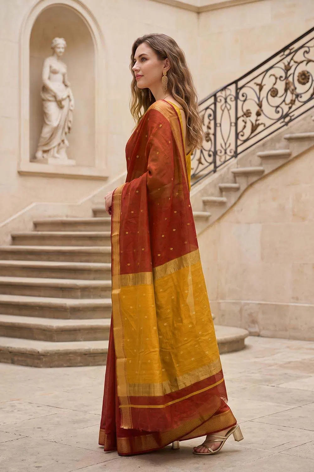 Maheshwar Handloom Cotton-Silk Saree