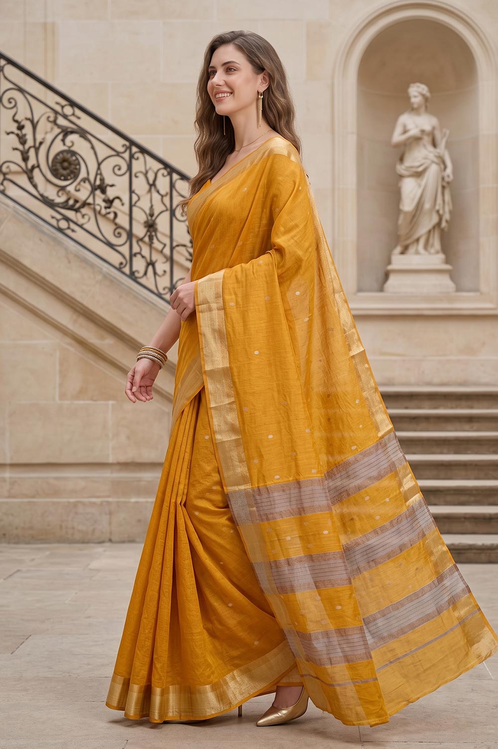 Maheshwar Handloom Cotton-Silk Saree