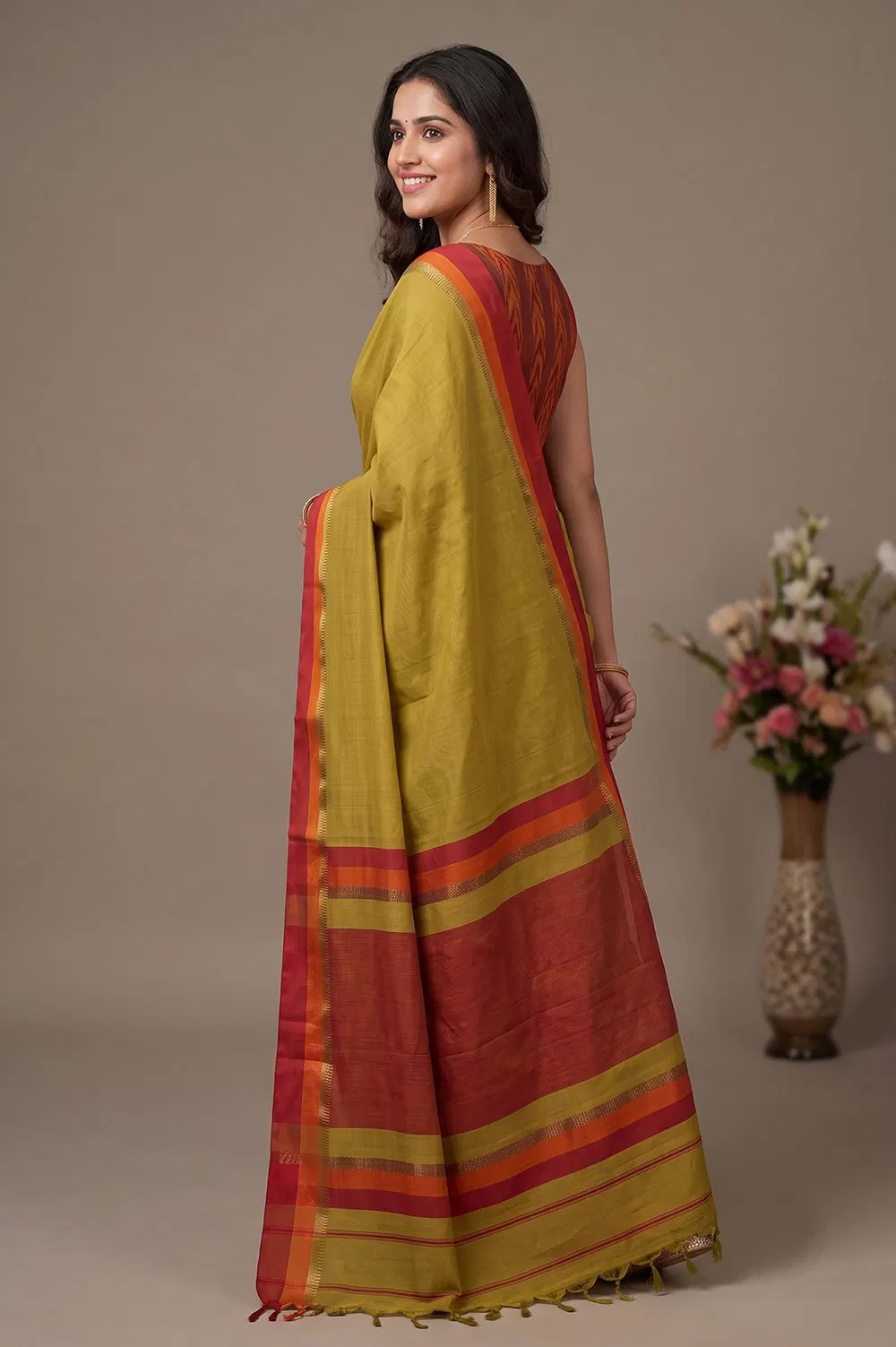 Maheshwar Handloom Cotton-Silk Saree