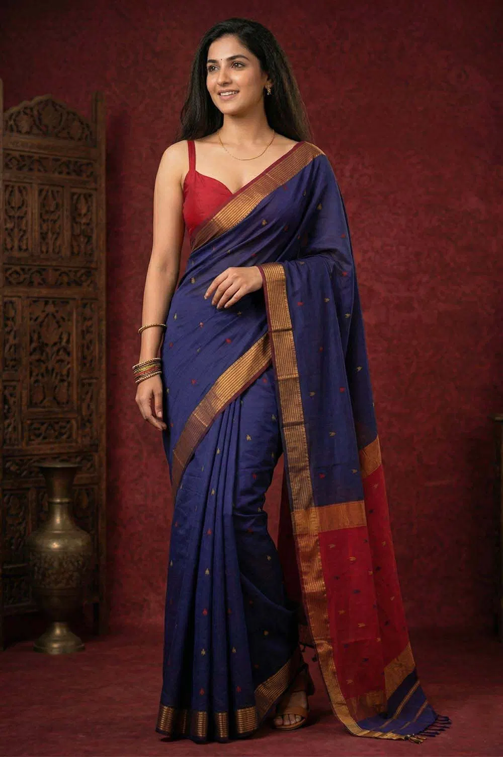 Maheshwar Handloom Cotton-Silk Saree