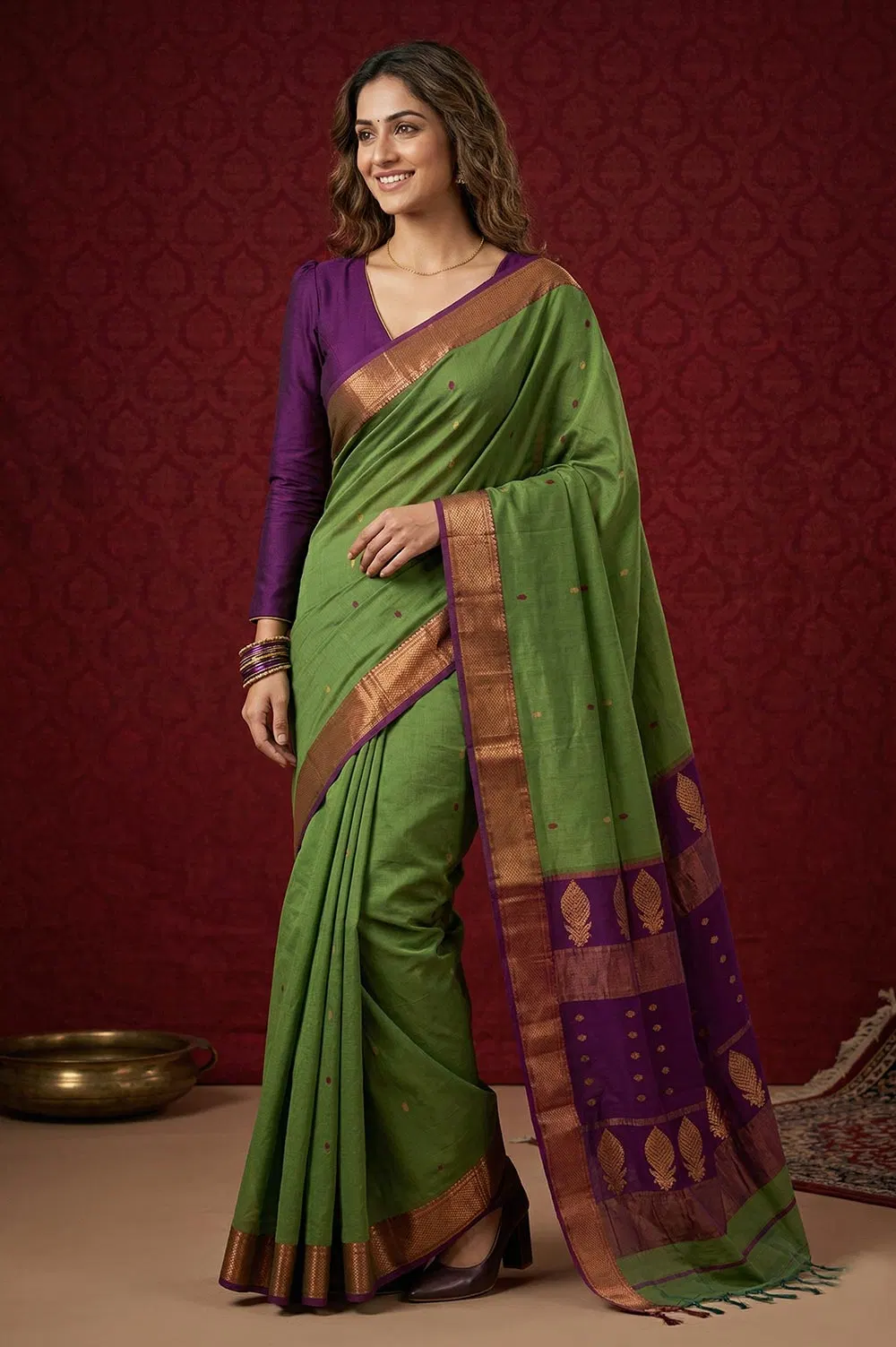 Maheshwar Handloom Cotton-Silk Saree