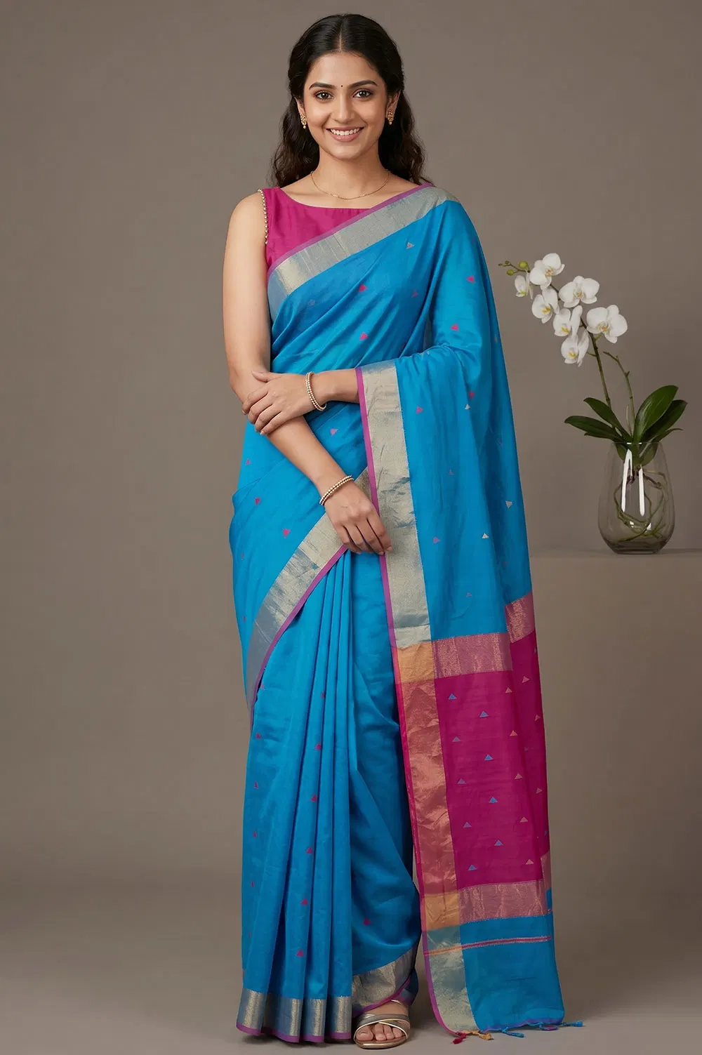 Maheshwar Handloom Cotton-Silk Saree