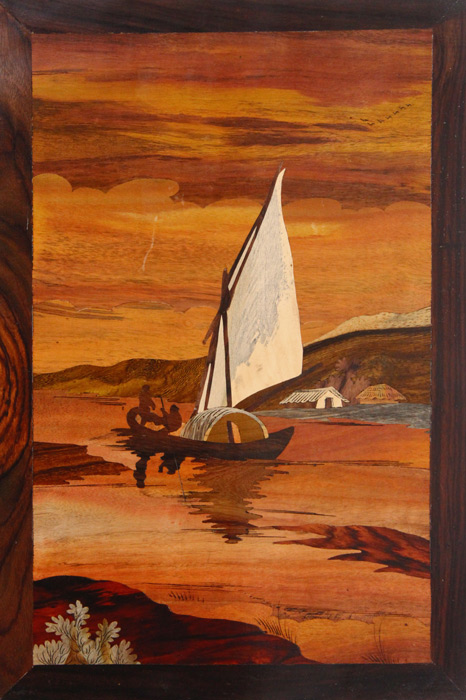 Mysore Rose Wood Inlay - Boat (12*18) Inches
