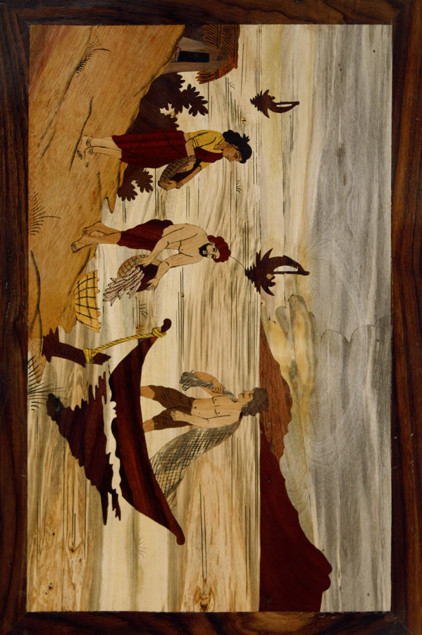 Mysore Rose Wood Inlay - Fishing (18*12) Inches