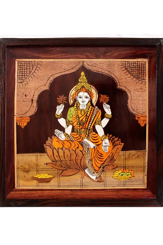 Mysore Rose Wood Inlay - Lakshmi (13*13) Inches