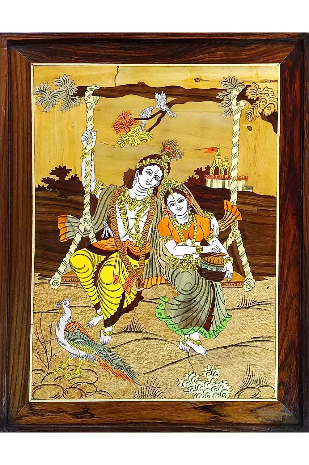 Mysore Rose Wood Inlay - Radha Krishna (19*25) Inches