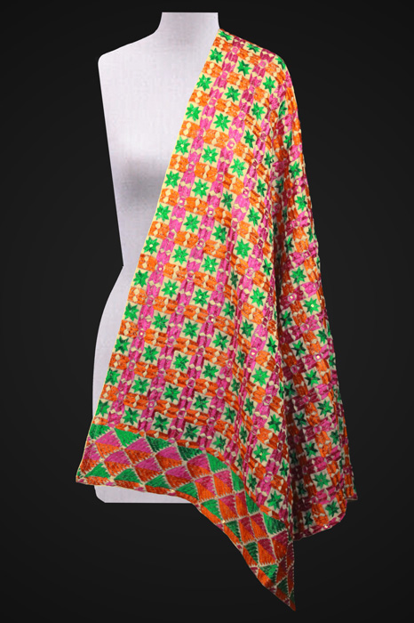 Phulkari Hand Embroidered Dupatta