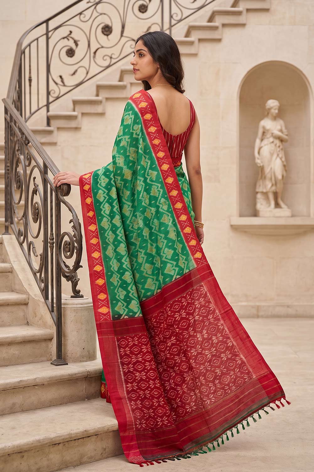 Pochampally Double Ikat Pure Cotton Saree