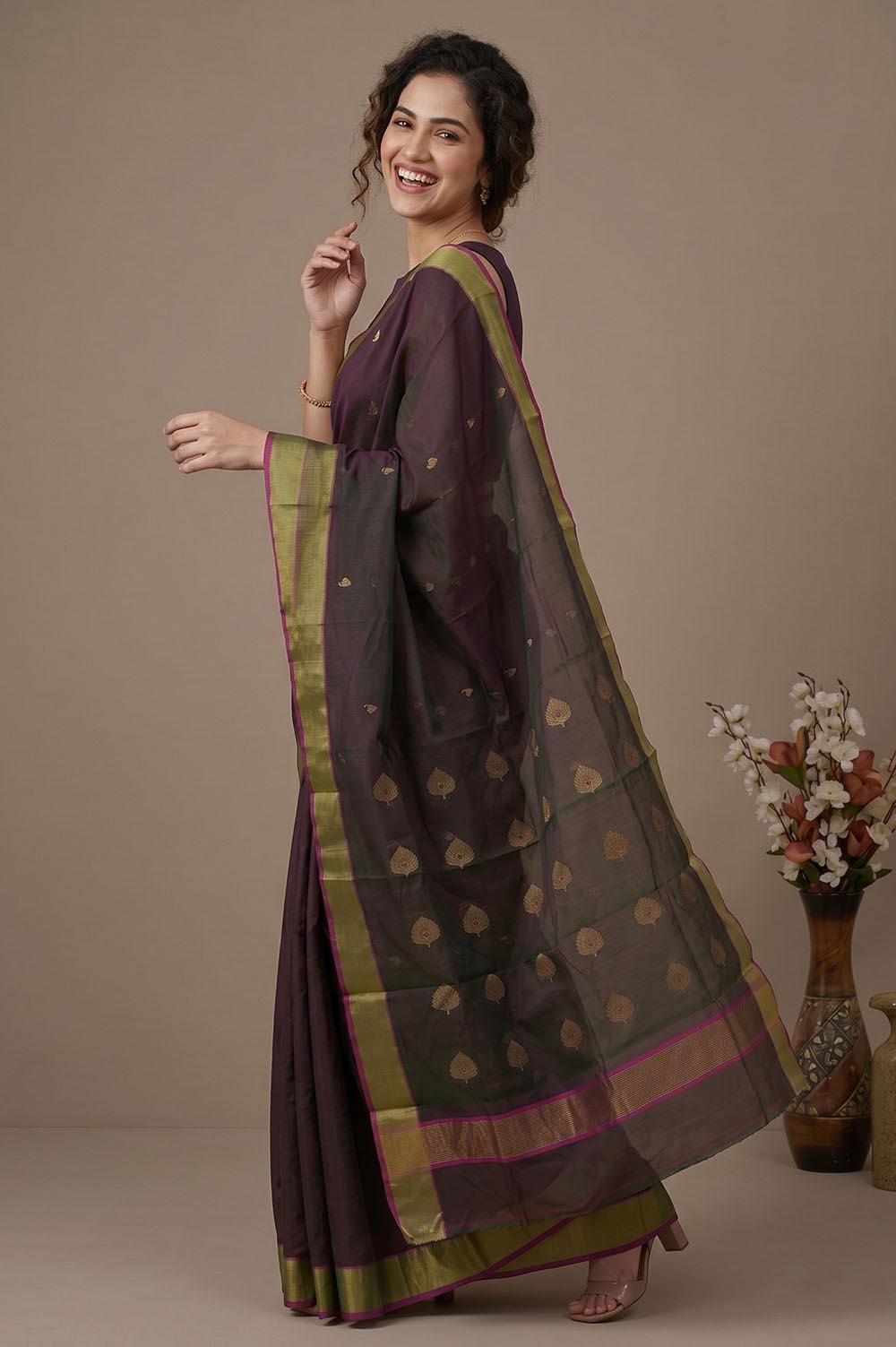 Chanderi Handloom Cotton-Silk Saree