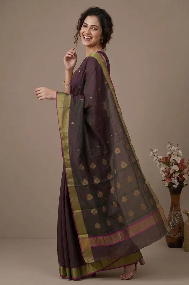 Chanderi Handloom Cotton-Silk Saree