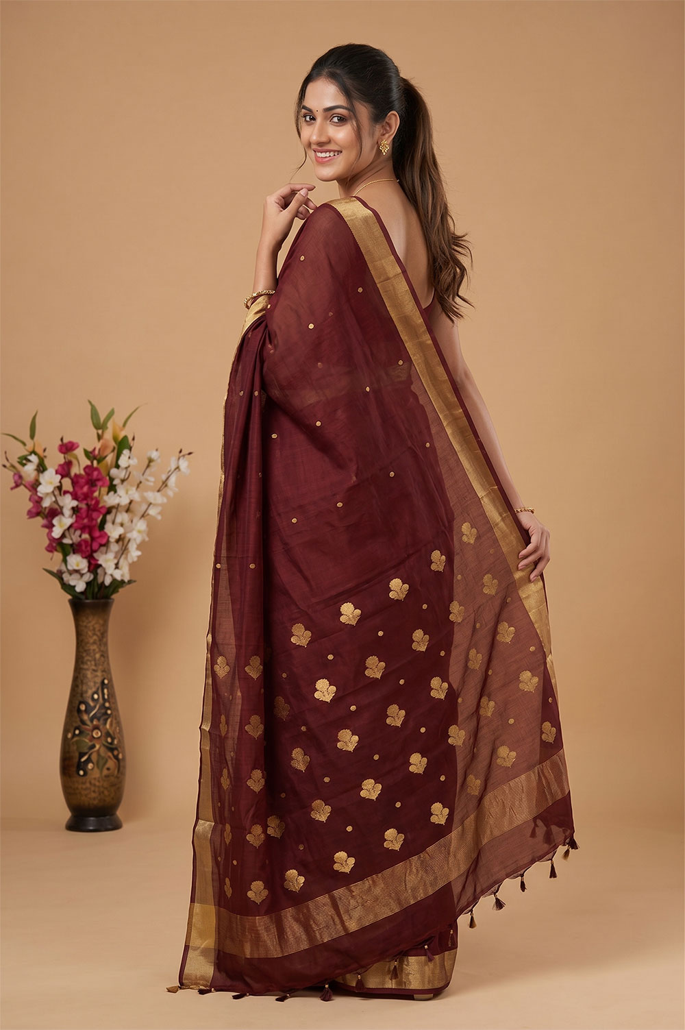 Chanderi Handloom Cotton-Silk Saree