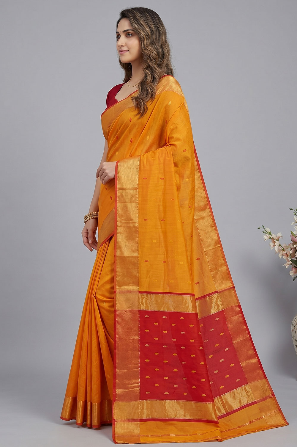 Maheshwar Handloom Cotton-Silk Saree