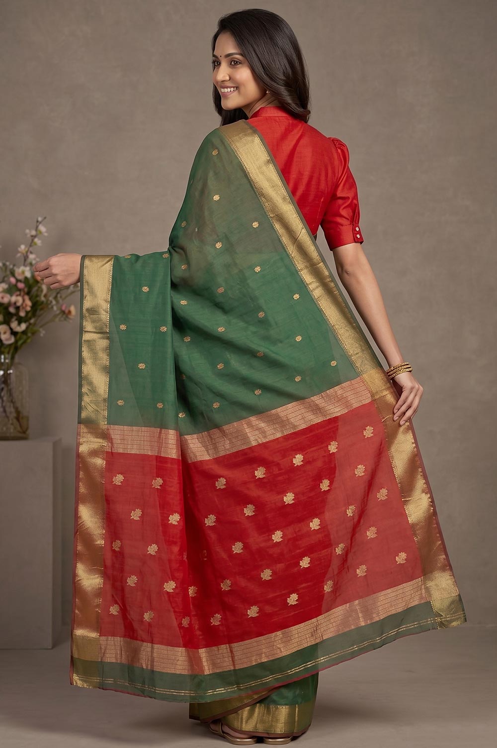 Maheshwar Handloom Cotton-Silk Saree