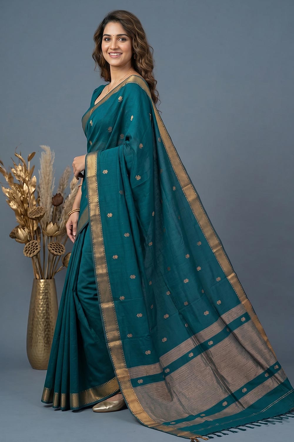 Maheshwar Handloom Cotton-Silk Saree