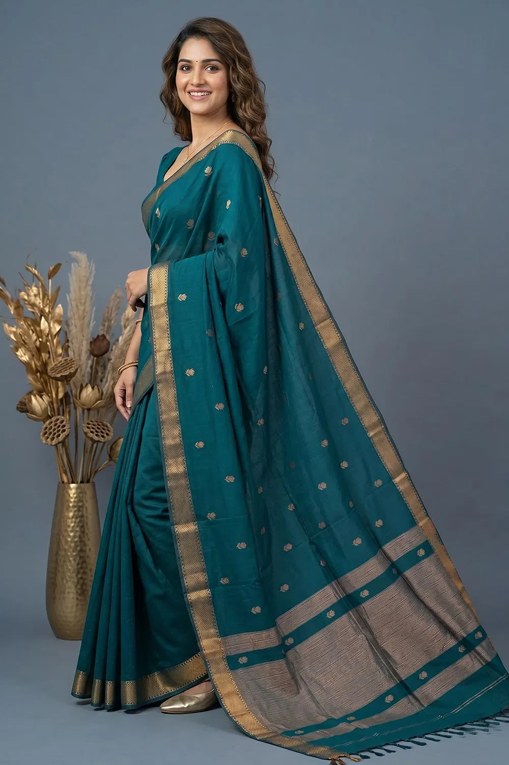 Maheshwar Handloom Cotton-Silk Saree