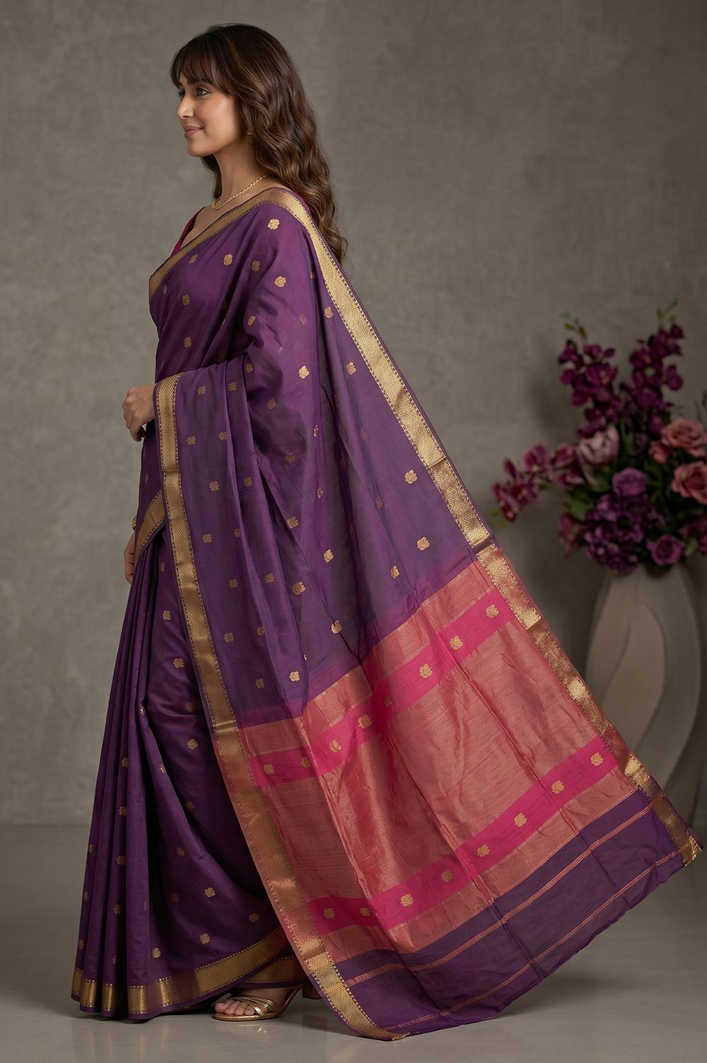 Maheshwar Handloom Cotton-Silk Saree