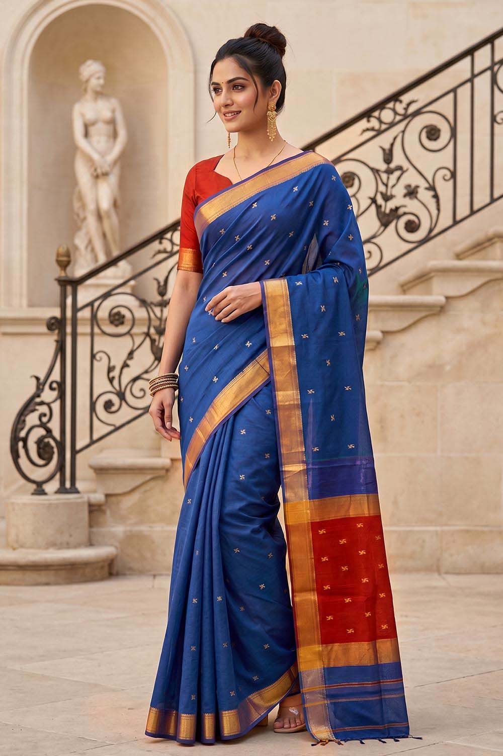 Maheshwar Handloom Cotton-Silk Saree