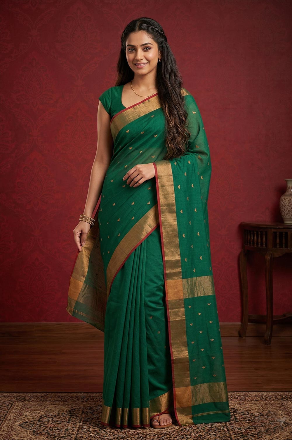 Maheshwar Handloom Cotton-Silk Saree