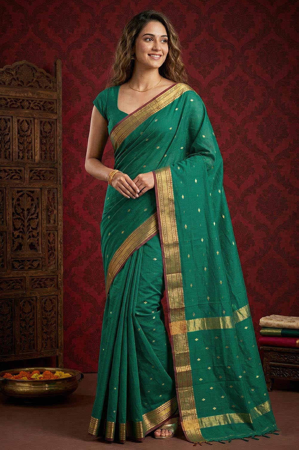 Maheshwar Handloom Cotton-Silk Saree