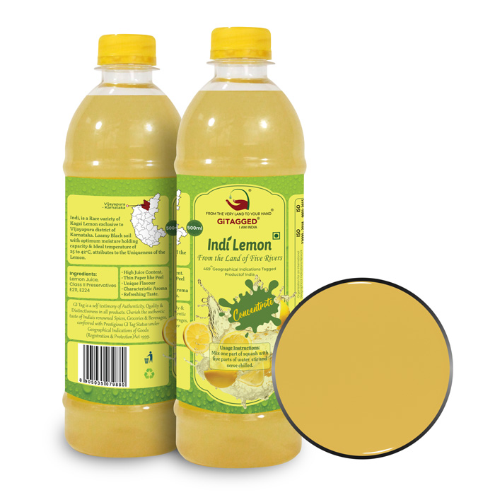 Indi Lemon Concentrate (Sugar Free) - 500 ML