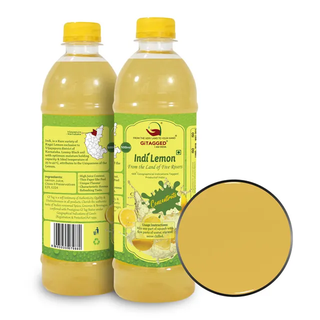 Indi Lemon Concentrate (Sugar Free) - 500 ML