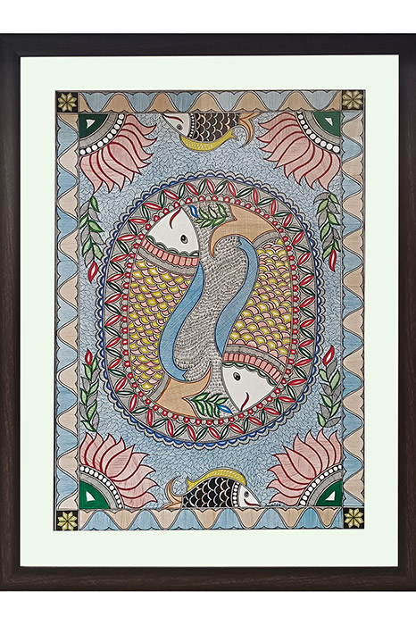 Madhubani Painting Fish (27*20) Inches
