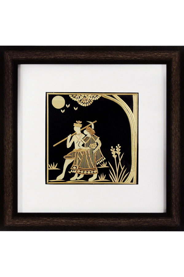 Sikki Grass Art - Farmer Couple (11.5*11.5) Inches