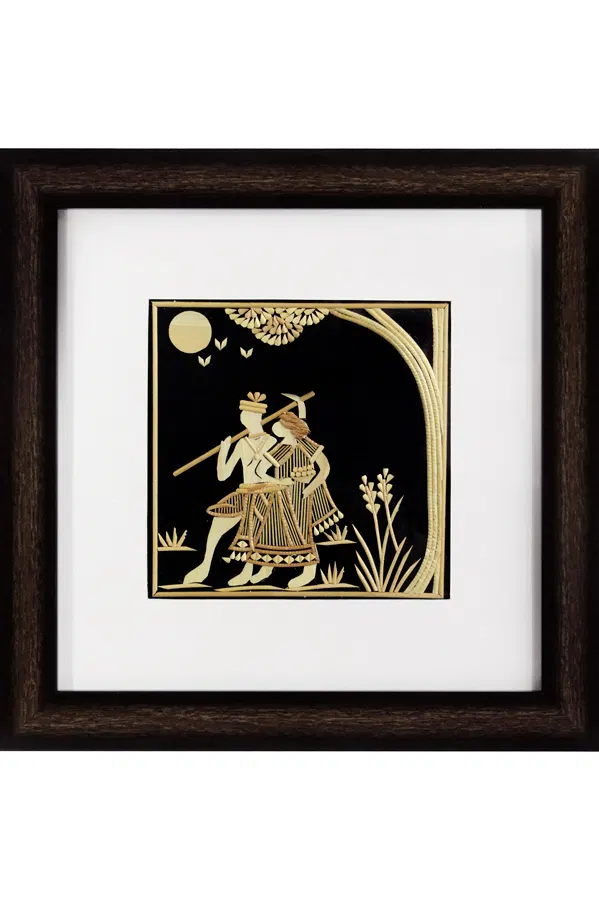 Sikki Grass Art - Farmer Couple (11.5*11.5) Inches