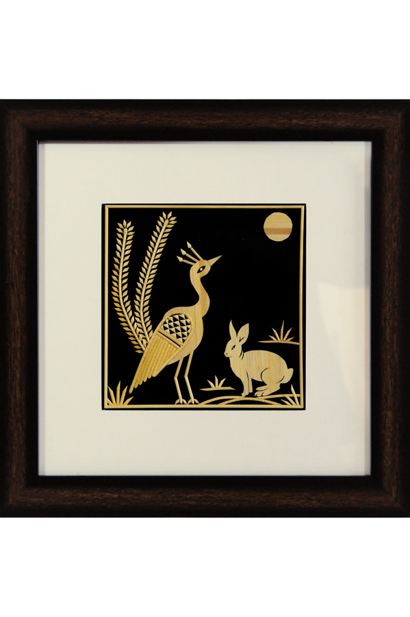 Sikki Grass Art - Peacock Rabbit (11.5*11.5) Inches