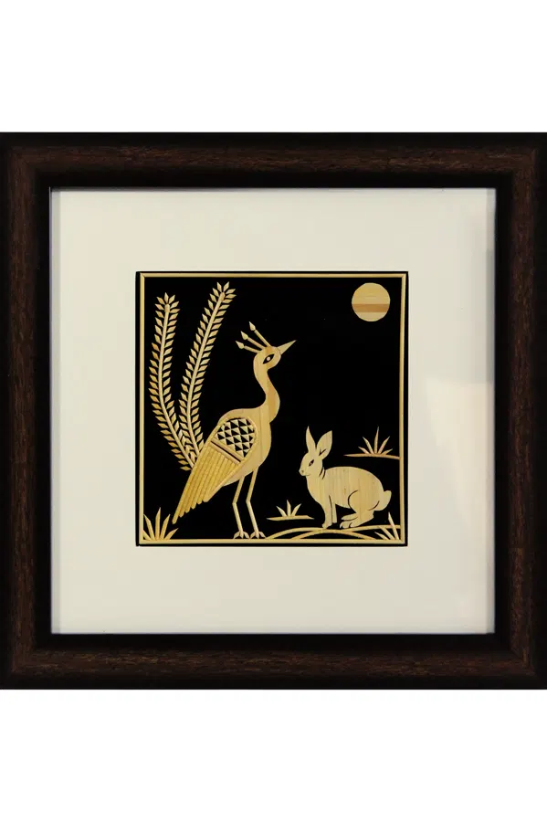 Sikki Grass Art - Peacock Rabbit (11.5*11.5) Inches