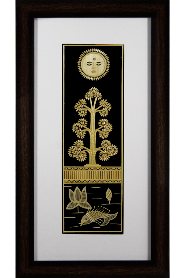 Sikki Grass Art - 7 Chakra Tree of Life (9.5*17.5) Inches