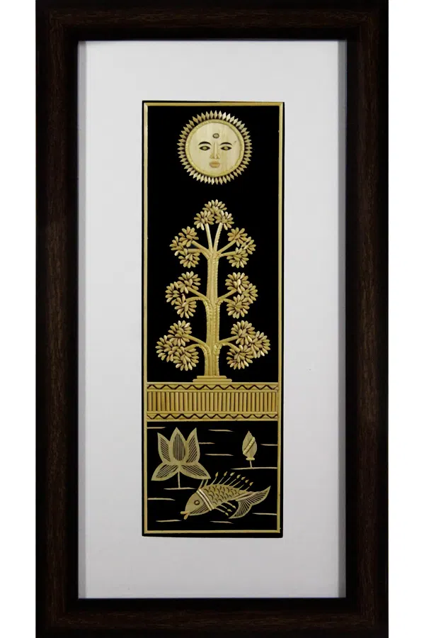 Sikki Grass Art - 7 Chakra Tree of Life (9.5*17.5) Inches