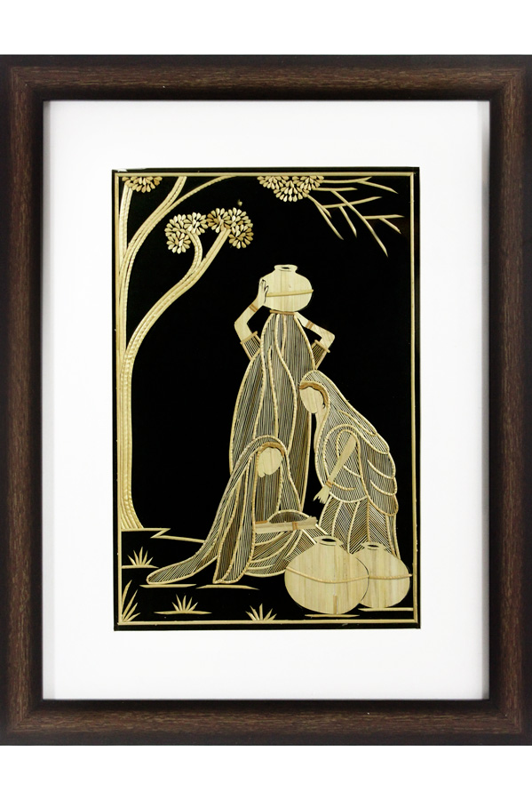 Sikki Grass Art - Women Filling Water (13.5*17.5) Inches