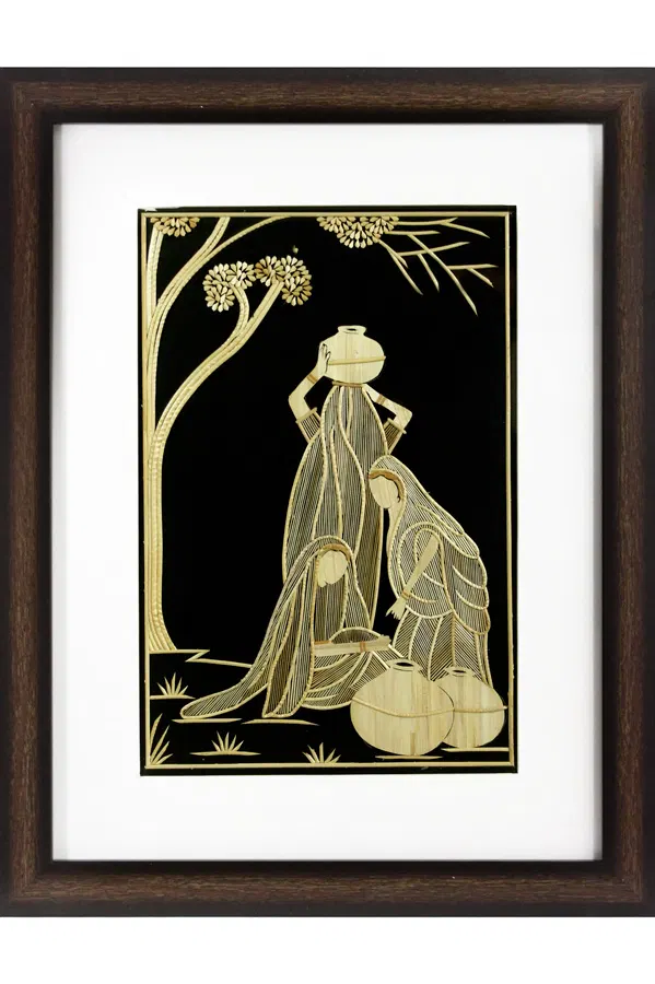 Sikki Grass Art - Women Filling Water (13.5*17.5) Inches