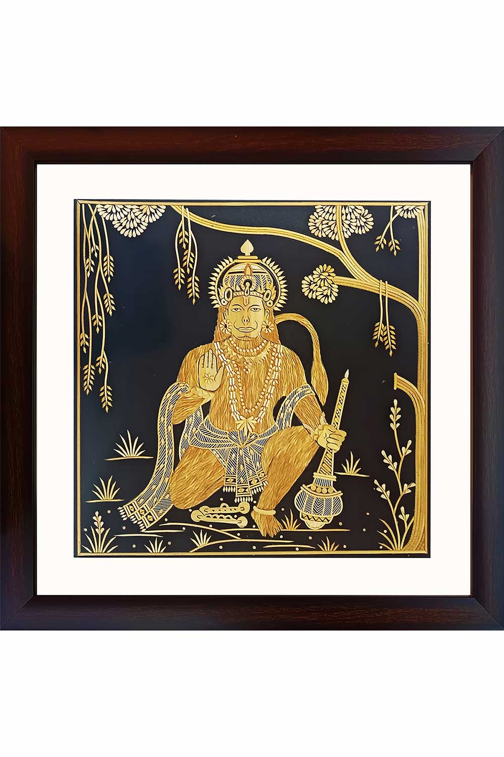 Sikki Grass Art - Hanuman (17*17) Inches