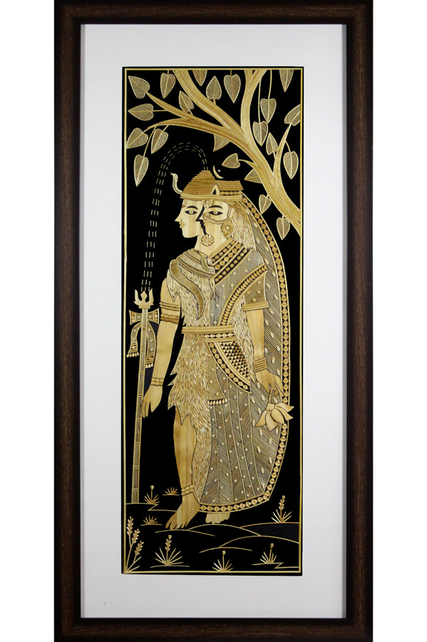 Sikki Grass Art - Shiva Parvathi (13*27) Inches