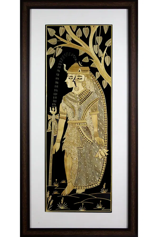 Sikki Grass Art - Shiva Parvathi (13*27) Inches