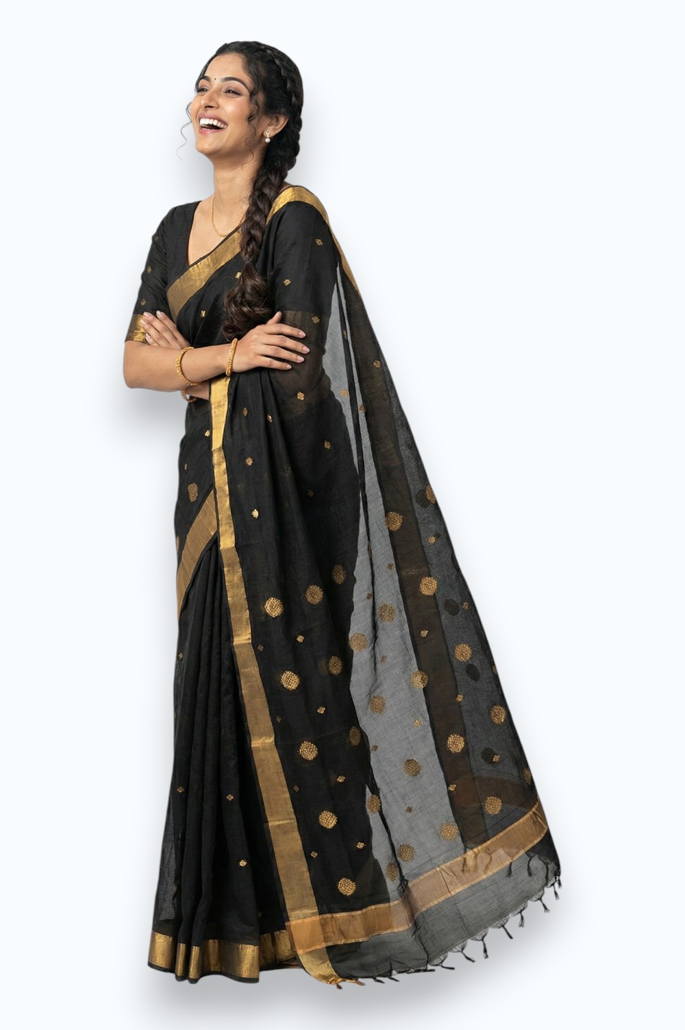 Chanderi Handloom Cotton-Silk Saree