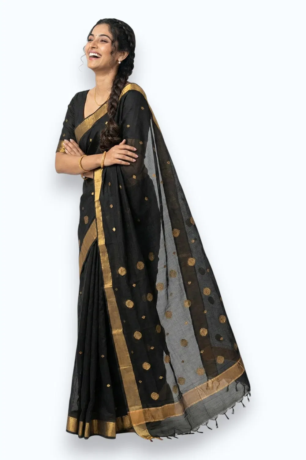 Chanderi Handloom Cotton-Silk Saree