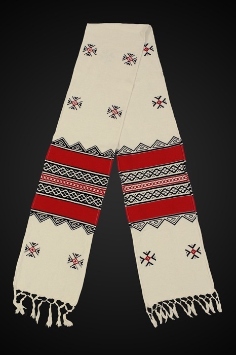 Toda Hand Embroidered Wool-Cotton Muffler