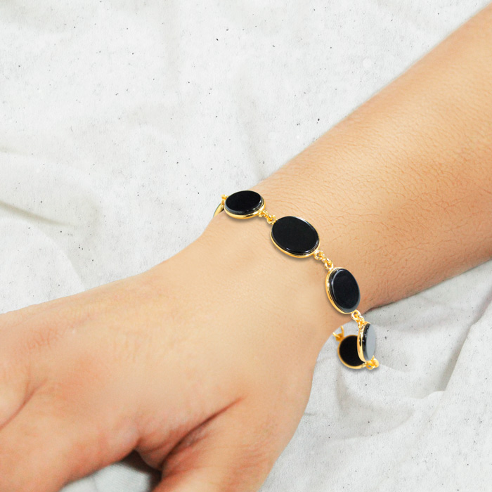 Cambay Agates Bracelets - Black Oval