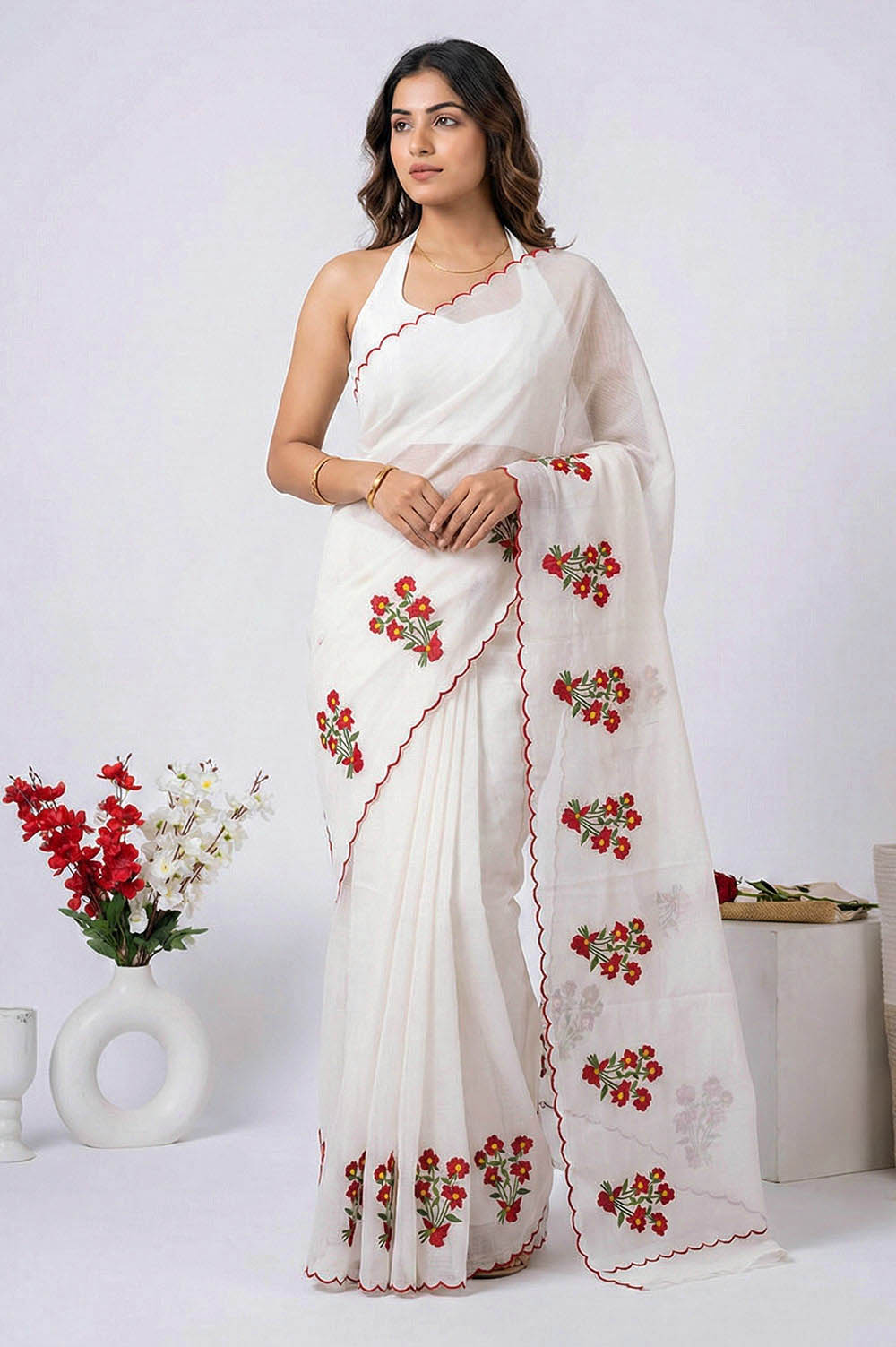 Kota Embroidery Pure Cotton Saree